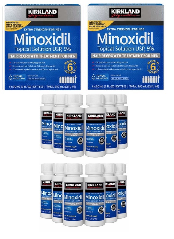 (美國原裝)KirkLand 5% Minoxidil 生髮水 (二盒12瓶)